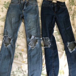 Free people ripped skinny jeans